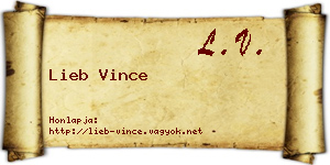 Lieb Vince névjegykártya